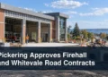 Fire station and road infrastructure construction with the headline Pickering Approves Firehall and Whitevale Road Contracts