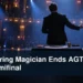 Pickering Magician Ends AGT Run in Semifinal Close-up magician performing on a theatre stage with the headline Pickering Magician Ends AGT Run in Semifinal
