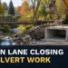 Creek culvert construction with the headline Pickering Morden Lane Closure Set for Culvert Work