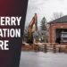 Port Perry fire station beside a controlled watermain construction area