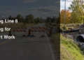 Rural Ontario road closure and culvert construction illustrating work on Scugog Line 6