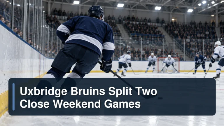 Generic junior hockey scene with the headline Uxbridge Bruins Split Two Close Weekend Games