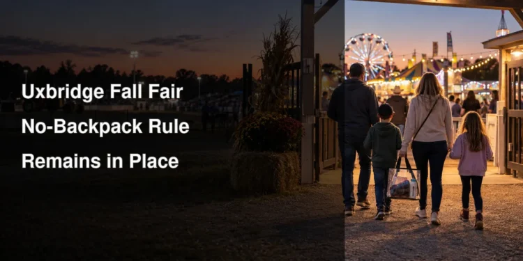 Uxbridge Fall Fair Keeps No-Backpack Entry Rule Family entering an Ontario fall fair with a clear stadium bag