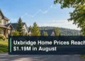 Uxbridge residential homes with the headline Uxbridge Home Prices Reach $1.19M in August