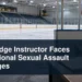 Empty ice arena and closed case file with the headline Uxbridge Instructor Faces Additional Sexual Assault Charges