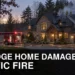 Fire crews outside a rural Uxbridge home after an attic fire