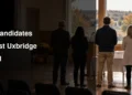 Five candidates represented at a neutral rural Ontario election setting