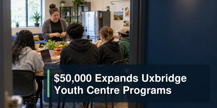 Youth centre life-skills workshop with the headline $50,000 Expands Uxbridge Youth Centre Programs