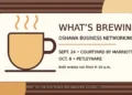 Illustration of a coffee cup for Oshawa business networking events