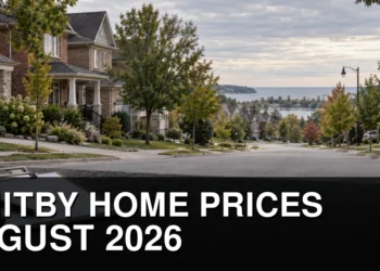Residential street representing Whitby home prices in August 2026
