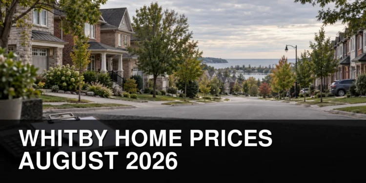 Residential street representing Whitby home prices in August 2026