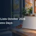Whitby Lists October 2026 Awareness Days
