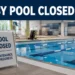 Empty indoor swimming pool during scheduled maintenance in Whitby