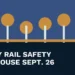 Original local news illustration with the headline Whitby Rail Safety Open House Set for Sept. 26