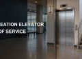 Closed elevator and nearby stairs representing the Whitby Civic Recreation Complex service disruption