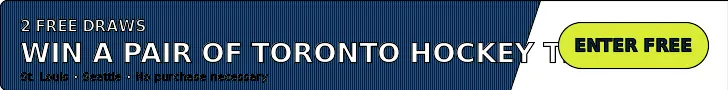 Enter two free draws for Toronto hockey tickets