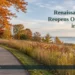 Renaissance Park Reopens October 22 in Oshawa AI editorial illustration: Autumn path beside native grasses and a lake. Headline: Renaissance Park Reopens October 22 in Oshawa. AllAboutDurham.com.
