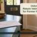 Uxbridge Voting Letters: Return Cards for Former Residents AI editorial illustration: Plain sealed envelope on a home console; contains no personal information. Headline: Uxbridge Says Return Voting Letters for Former Residents. AllAboutDurham.com.