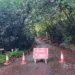 File photo: A red ROAD CLOSED sign with orange traffic cones blocking a tree-lined road at Moor Park Way in Farnham, Surrey, England. Representative image; does not show Bowmanville.