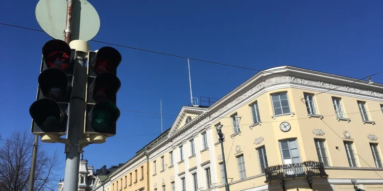File photo: A traffic signal showing a red left-turn arrow beside a green light, on a street in Helsinki, Finland. Representative image; does not show the Oshawa or Clarington intersections.