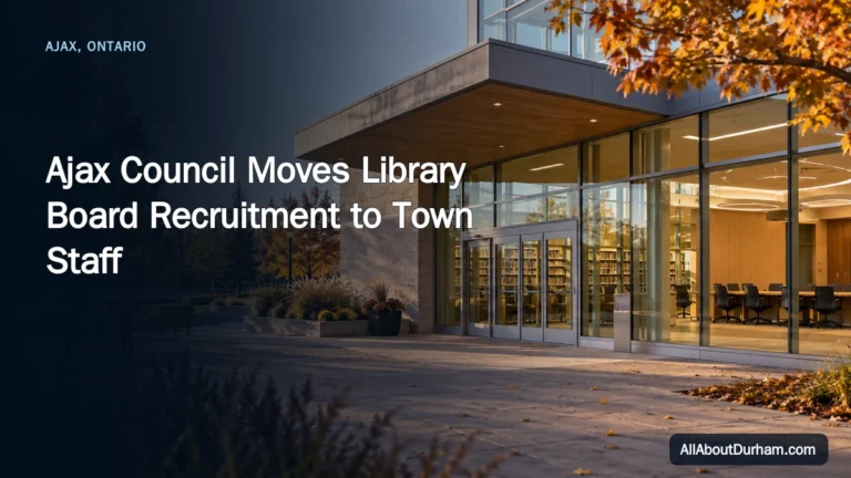 Ajax Council Moves Library Board Recruitment to Town Staff Ajax Council Moves Library Board Recruitment to Town Staff — AllAboutDurham.com featured image