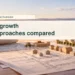 Editorial illustration: generic planning drawings and wooden building blocks, not an approved development design.
