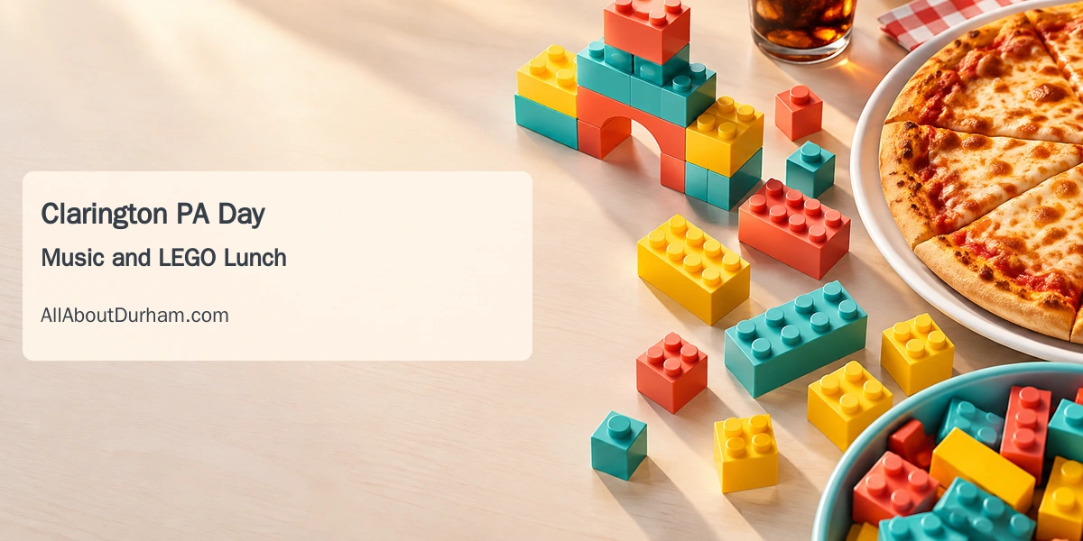 Conceptual editorial illustration of colourful building blocks and pizza on a family activity table; not a photograph of the programme.