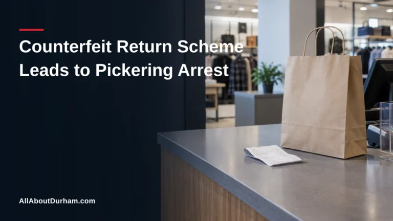 Counterfeit Return Scheme Leads to Pickering Arrest — AllAboutDurham.com featured image