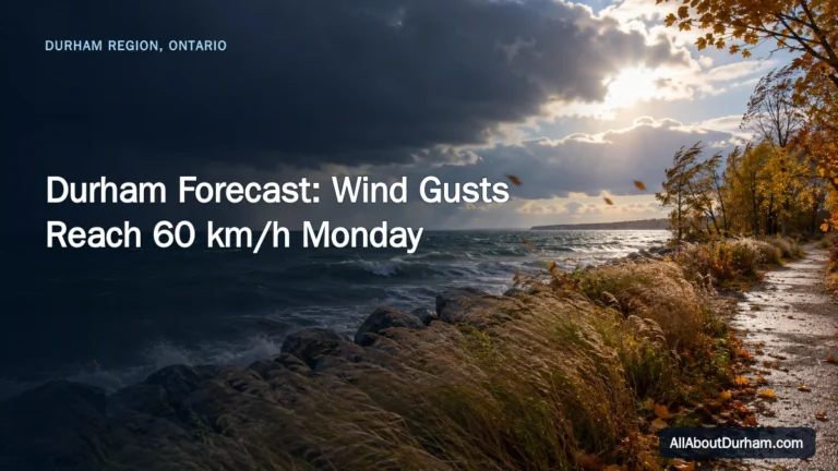 Durham Forecast: Wind Gusts Reach 60 km/h Monday — AllAboutDurham.com featured image