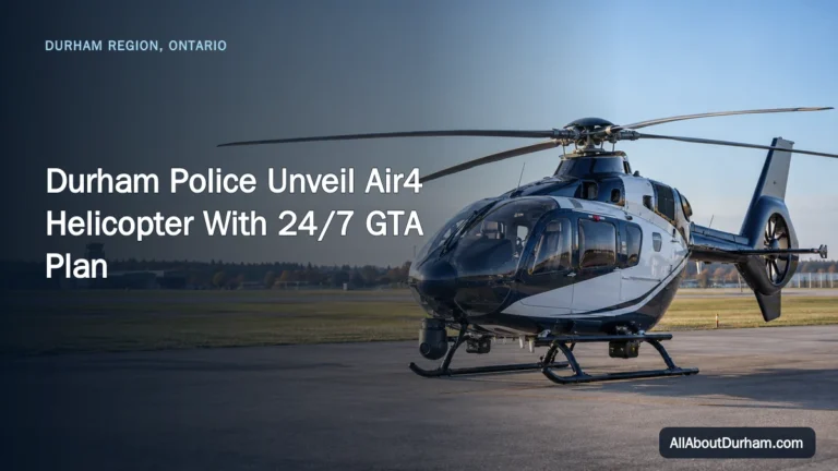 Durham Police Unveil Air4 Helicopter With 24/7 GTA Plan — AllAboutDurham.com featured image
