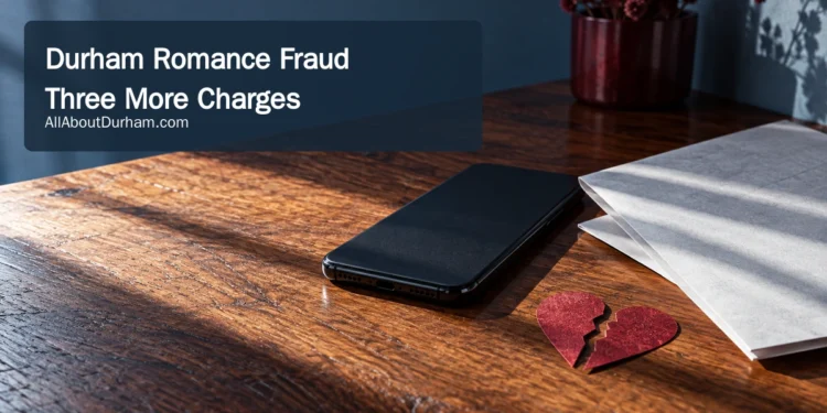 Conceptual editorial illustration of a smartphone and financial paperwork with a broken-heart paper shape; not evidence from the investigation.