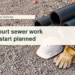 Editorial illustration: black utility pipe, a plain hard hat and gloves; not the actual construction site.