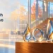Conceptual editorial illustration of five glass awards in a softly lit learning space; not a photograph of the actual Ontario Tech trophies.