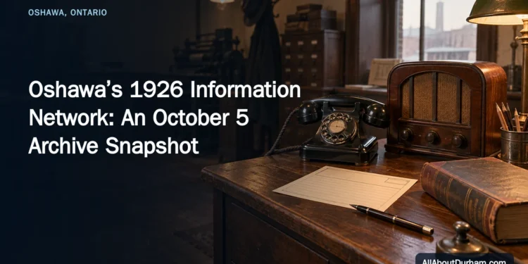 Oshawa’s 1926 Information Network: An October 5 Archive Snapshot — AllAboutDurham.com featured image