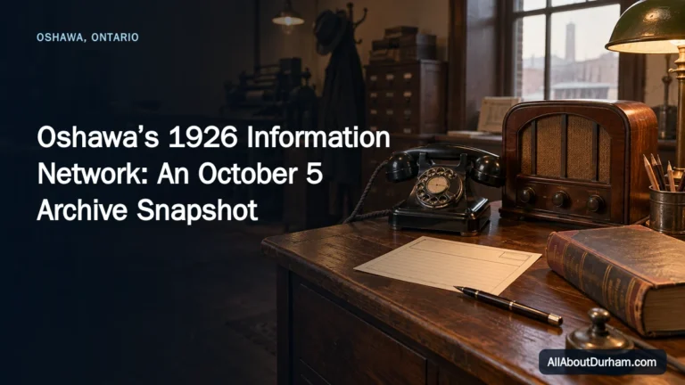 Oshawa’s 1926 Information Network: An October 5 Archive Snapshot — AllAboutDurham.com featured image