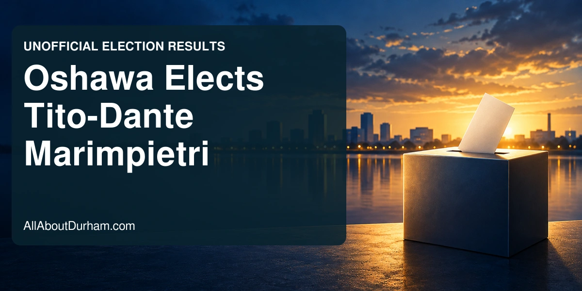 Conceptual editorial illustration of an unmarked ballot box against an abstract city skyline; not an actual polling place.