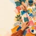 Original editorial illustration of hands and colourful art materials on a shared studio table; not a photograph of council members.