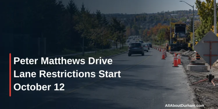 Peter Matthews Drive Lane Restrictions Start October 12 — AllAboutDurham.com featured image