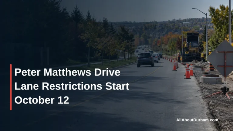 Peter Matthews Drive Lane Restrictions Start October 12 — AllAboutDurham.com featured image