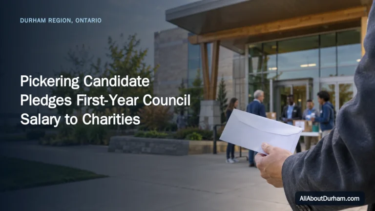 Pickering Candidate Pledges First-Year Council Salary to Charities — AllAboutDurham.com featured image