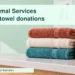 Original conceptual illustration of folded towels and a resting cat at a generic animal shelter reception counter.