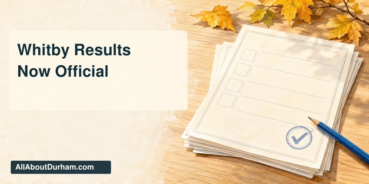 Conceptual editorial illustration of blank election papers, a blue pencil and autumn leaves; not an actual ballot or official document.