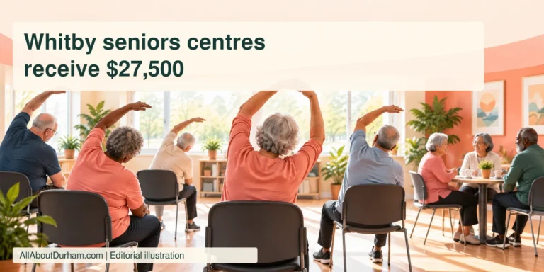 Conceptual editorial illustration of older adults taking part in activities in a generic community recreation room.