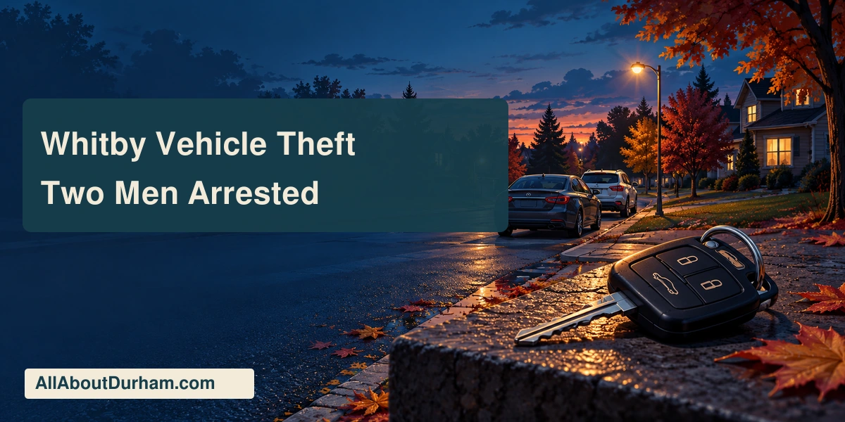 Original editorial illustration of car keys and generic parked vehicles on an autumn suburban street; not evidence from the investigation.